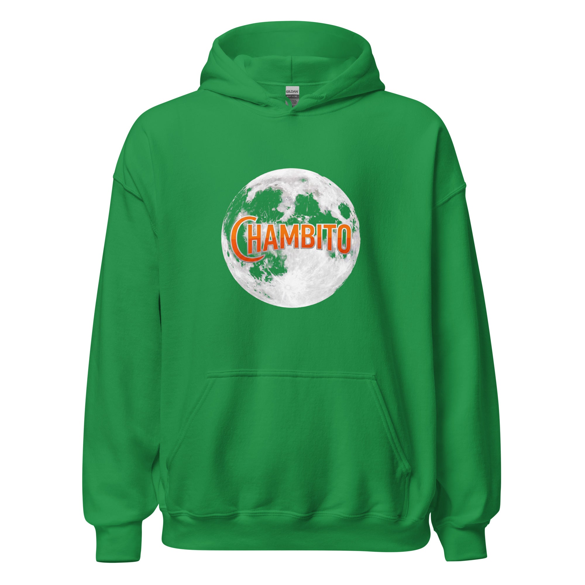 Irish Green  hoodie with full moon and CHAMBITO logo 